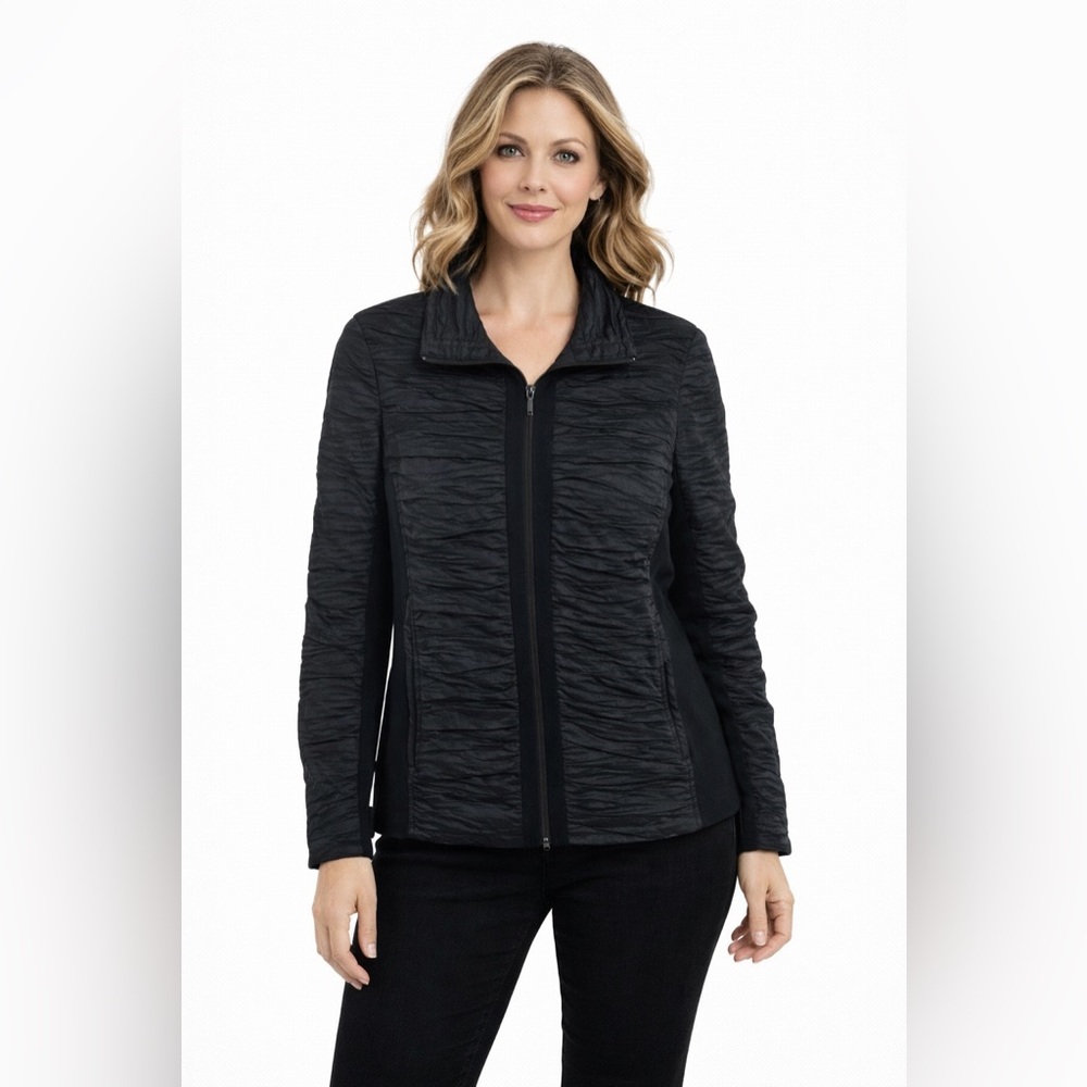 Bianca Nygård Textured Black Front Zip Jacket